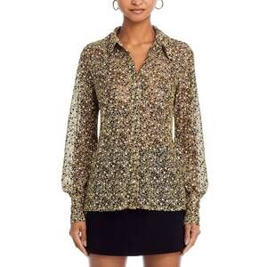 NEW RAMY BROOK amalia embroidered blouse in brown